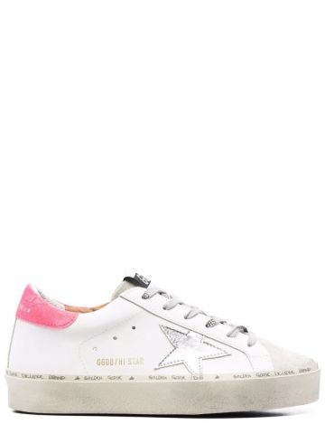 White Hi Star Sneakers with pink constrasting detail