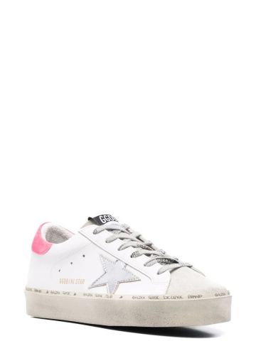 White Hi Star Sneakers with pink constrasting detail