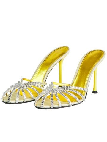 Yellow mules with crystals