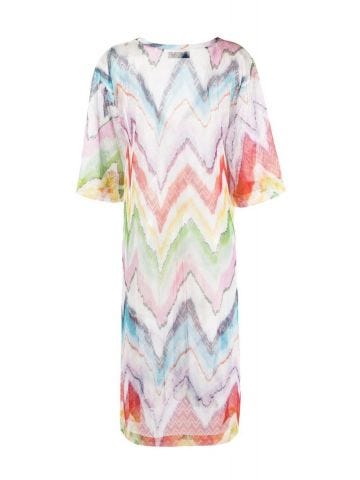 Multicolored zigzag print Beach Dress