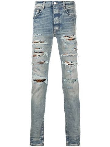 Jeans skinny effetto vissuto MX1 azzurri