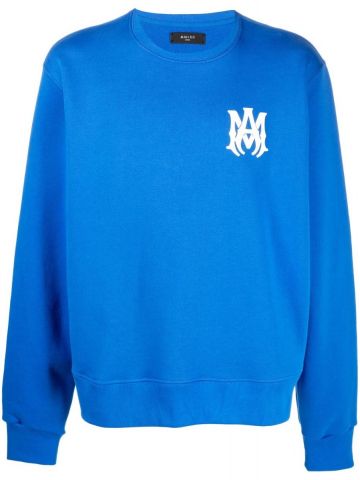 Logo print blue crewneck Sweatshirt