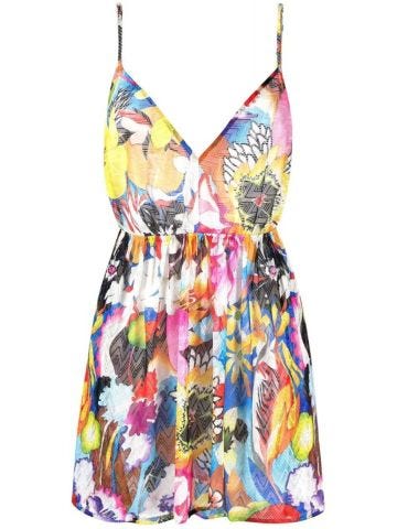 Multicolored floral print sleeveless Top