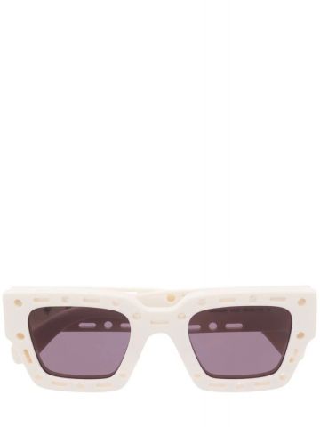 White Mercer square frame Sunglasses