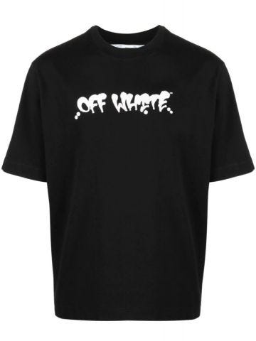 Graphic and logo print black T-shirt
