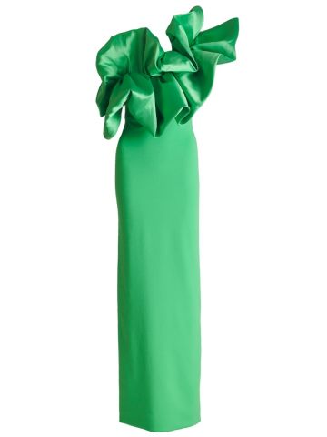 Green draped Ellis maxi dress