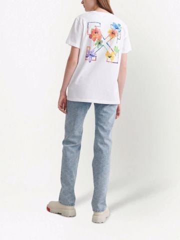 T-shirt Floral Arrows bianca