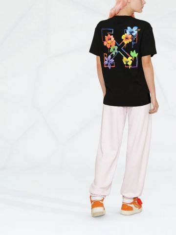 T-shirt nera con stampa Floral Arrows