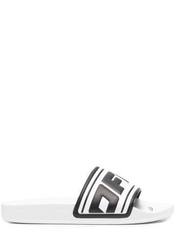 Sandali slides bianchi con stampa logo