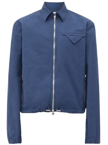 Blue windbreaker jacket