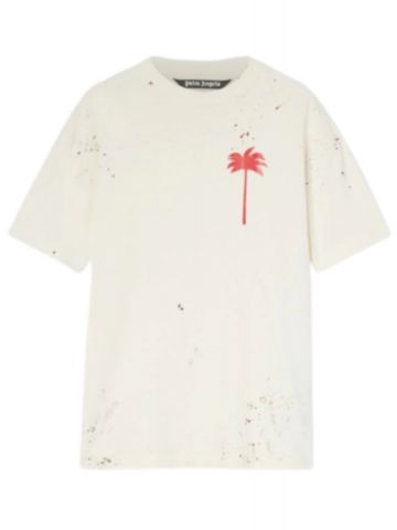 Palm Tree print white T-shirt