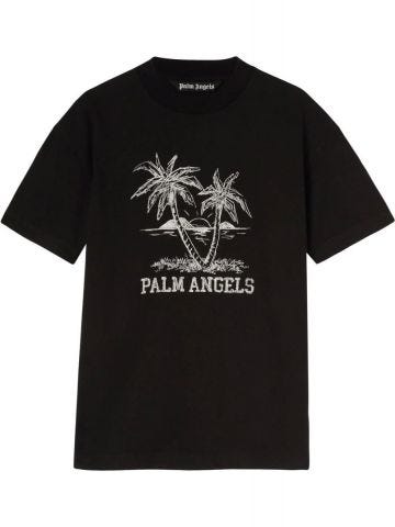 Logo print black Sunset Palms T-shirt