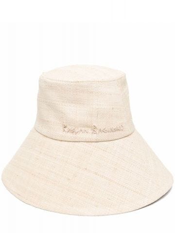Wide brim beige bucket Hat