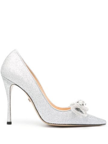 Silver pumps with glitter