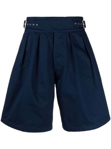 Blue belted Bermuda Shorts