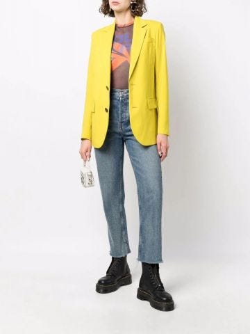 Yellow single breasted tailored Blazer