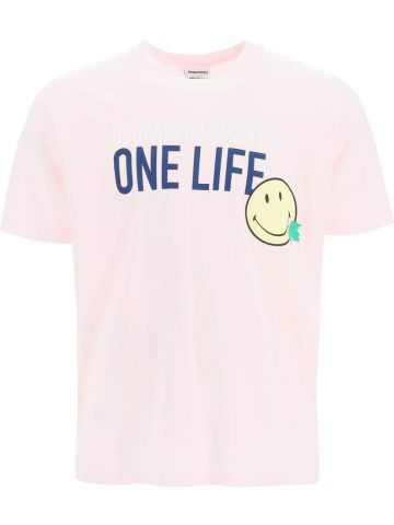 Slogan print light pink T-shirt
