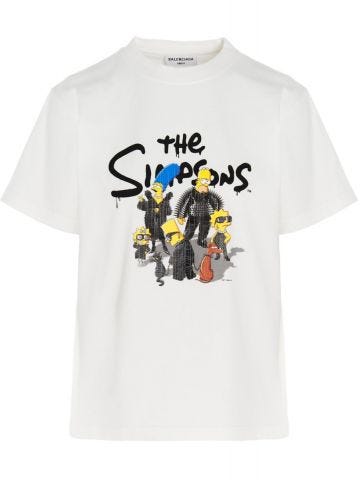 T-shirt bianca The Simpson x Balenciaga