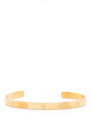 Numbers engraved gold cuff Bracelet