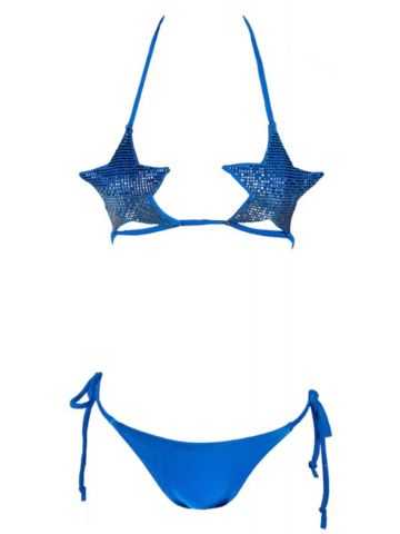 Blue Glamour Stars Bikini Set