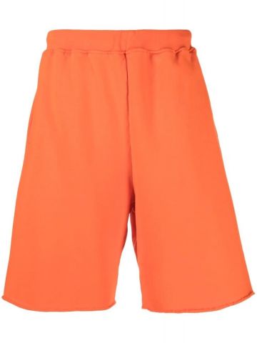 Shorts sportivi arancio con stampa logo
