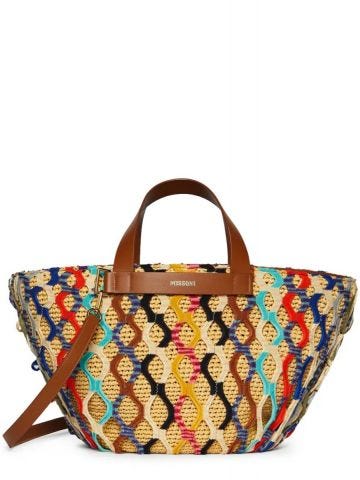Beige crochet shopping Bag