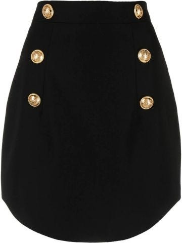 Buttons detail black high waisted Skirt