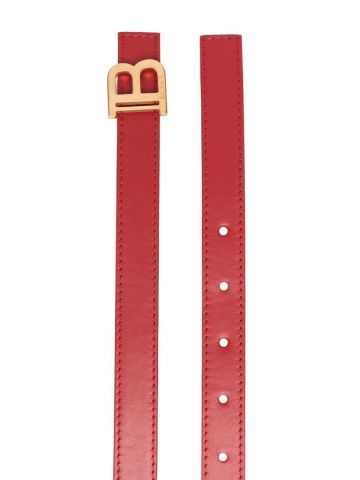 Cintura rossa con fibbia logo