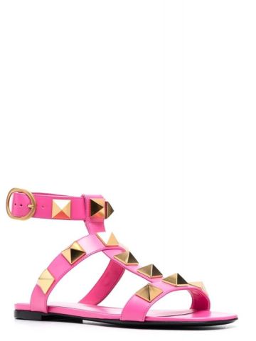 Pink Roman Stud flat Sandals
