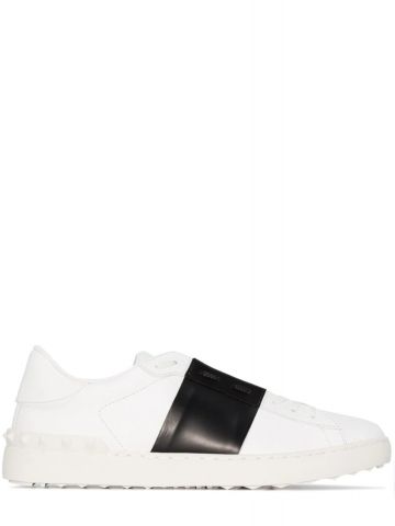 White Rockstud Sneakers with black detail