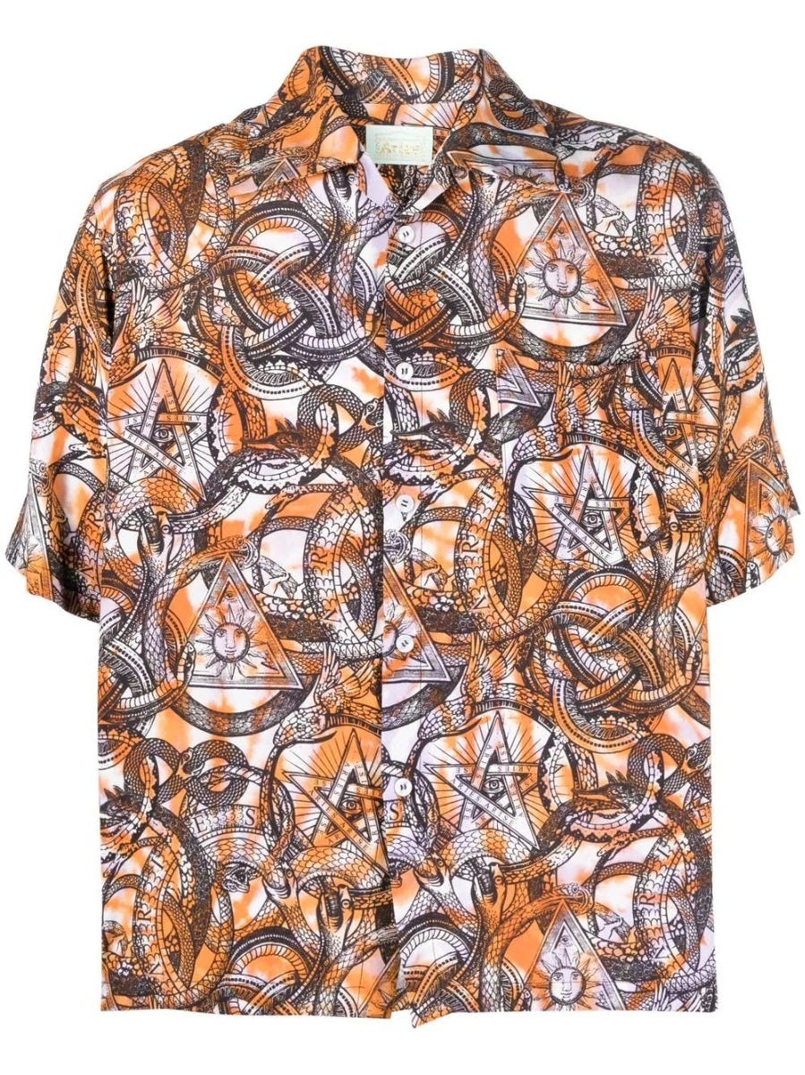 ARIES MULTICOLORED GRAPHIC PRINT SHORT SLEEVED SHIRT