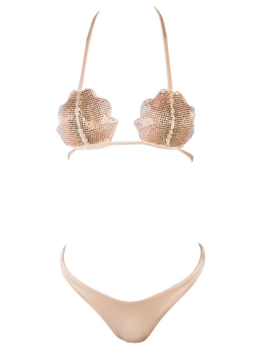Voisola Gold Glamour Shells Bikini Set