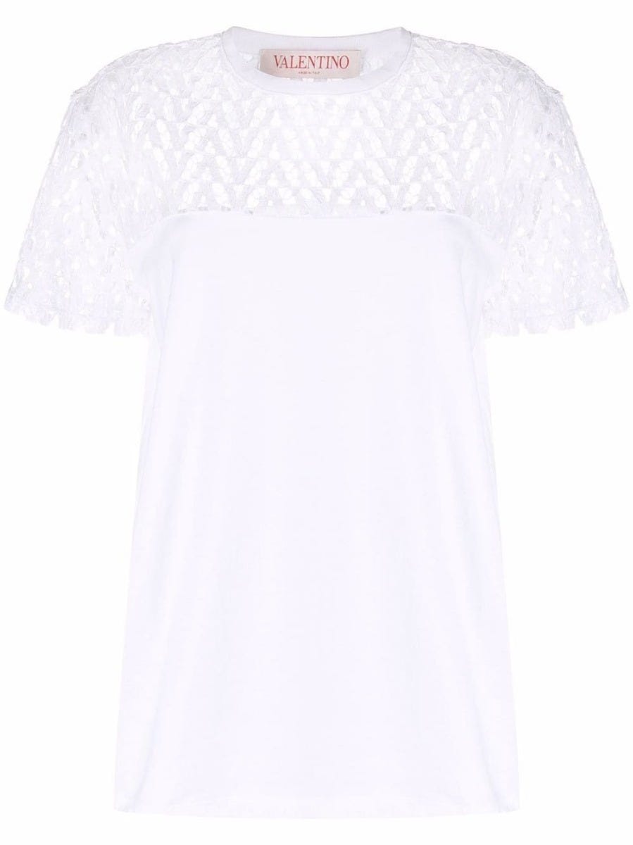 VALENTINO WHITE CUT-OUT T-SHIRT